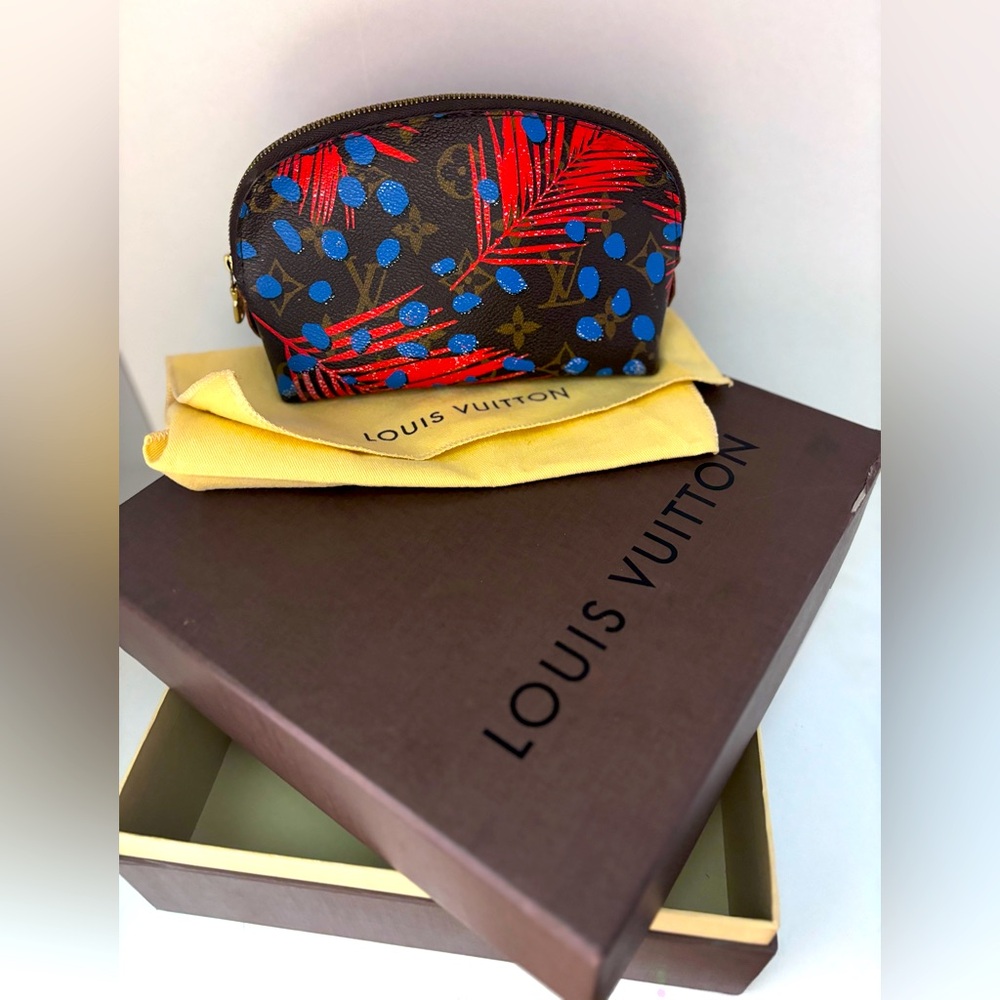Authentic Louis Vuitton Jungle Dot Theme Cosmetic Bag
